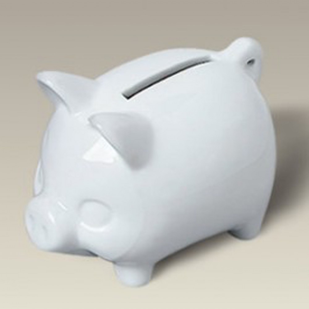 Porcelain Piggy Bank with Logo