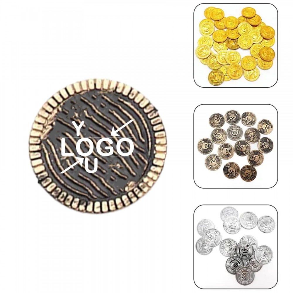 Logo Branded Gold Plastic Party Coins