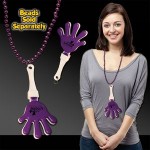 Purple & White Hand Clapper w/ Attached J Hook Custom Printed