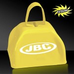 3" Pad Printed Yellow Metal Cowbell with Logo