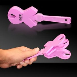 6 3/4" Pink Ribbon Hand Clapper with Logo