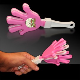Logo Branded 7" Digi-Printed Pink & White Hand Clapper