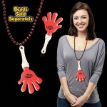 Pad Printed Red & White Hand Clapper w/Attached J Hook with Logo