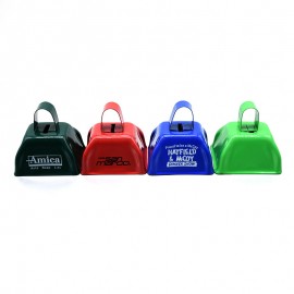 Logo Branded 3" Cowbell Sports Noisemaker  Logo Branded 3" Cowbell Sports Noisemaker