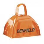 Logo Branded 3" Orange Colored Metal Cowbells