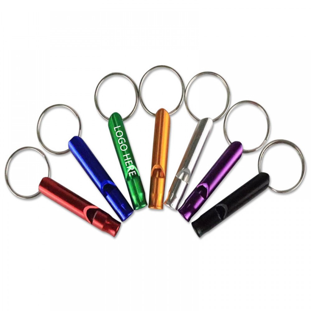 Big Hiking Camping Survival Aluminum Whistle with Key Ring with Logo