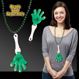 Logo Branded Digi-Print Green & White Hand Clapper w/Attached J Hook  Logo Branded Digi-Print Green & White Hand Clapper w/Attached J Hook