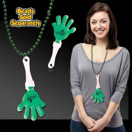 Logo Branded Digi-Print Green & White Hand Clapper w/Attached J Hook