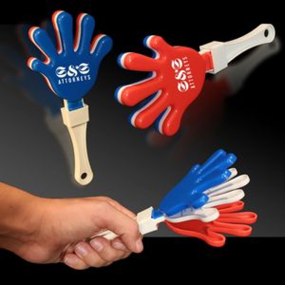 Customizes 7" Pad Printed Red/White/Blue Hand Clapper