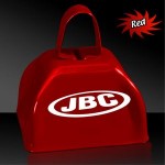 3" Pad Printed Red Metal Cowbell with Logo