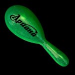 Custom Printed 7" Green Plastic Glitter Maraca