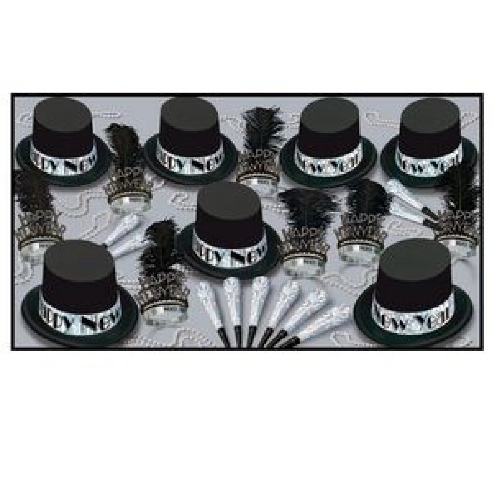 Logo Branded Silver Top Hat New Year Assortment For 50 Logo Branded Silver Top Hat New Year Assortment For 50