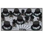 Logo Branded Silver Top Hat New Year Assortment For 50