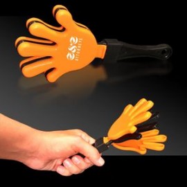 7" Pad Printed Orange & Black Hand Clapper with Logo