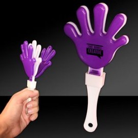 Custom 7" Pad Printed Purple & White Hand Clapper
