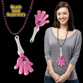 Customizes Digi-Print Pink & White Hand Clapper w/Attached J Hook