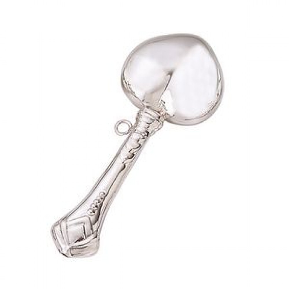 Custom Printed Sterling Silver Heart Baby Rattle Custom Printed Sterling Silver Heart Baby Rattle