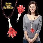 Custom Printed Red & White Hand Clapper w/ Attached J Hook