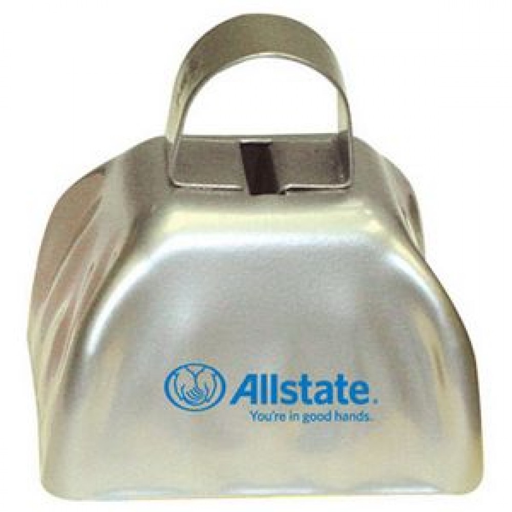Custom Printed 3" Silver Colored Metal Cowbells Custom Printed 3" Silver Colored Metal Cowbells