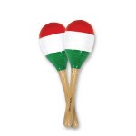 Personalized Wooden Red, White, and Green Maraca's w/A Custom Direct Pad Print On The Handle