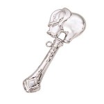 Custom Printed Sterling Silver Elephant Baby Rattle