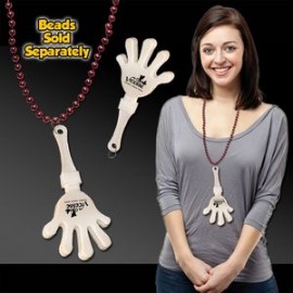 Personalized Pad Printed White Hand Clapper w/Attached J Hook  Personalized Pad Printed White Hand Clapper w/Attached J Hook