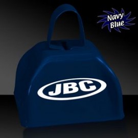 3" Pad Printed Navy Blue Metal Cowbell with Logo