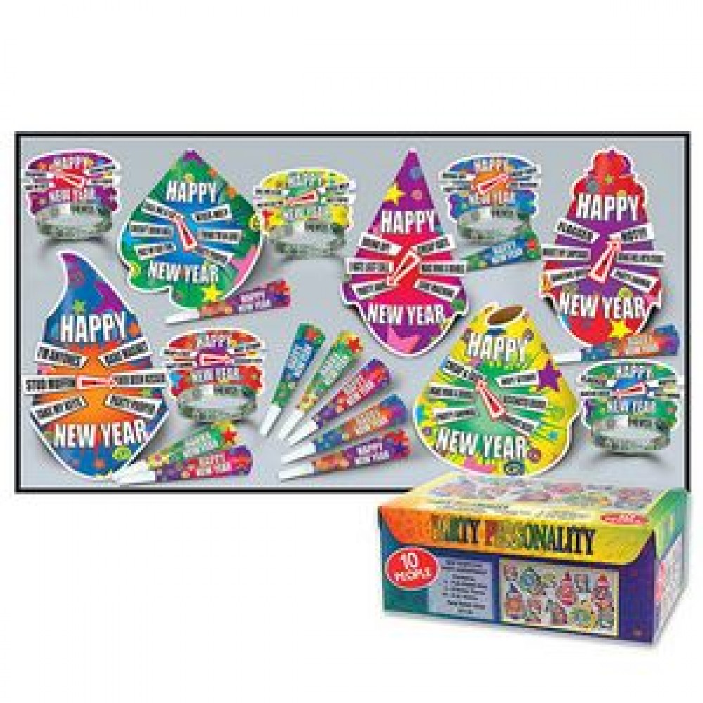 Custom Imprinted The Party Personality New Year's Assortment For 10 Custom Imprinted The Party Personality New Year's Assortment For 10