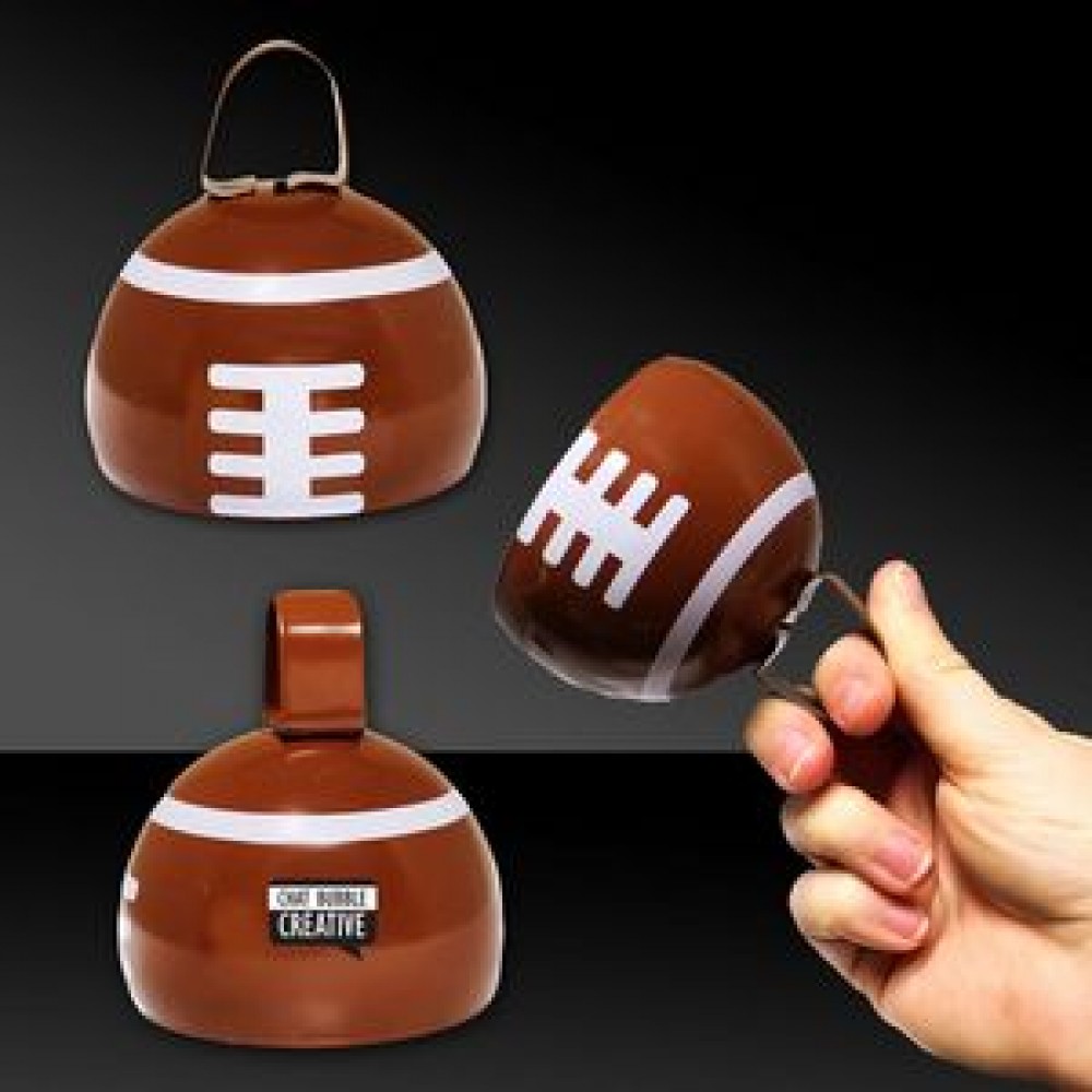 3 1/2" Metal Football Cowbell with Logo