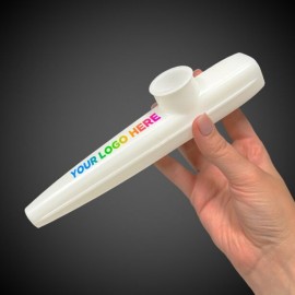 Custom 8" White Kazoo w/Full Color Imprint