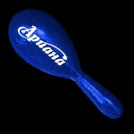 Logo Branded 7" Blue Plastic Glitter Maraca