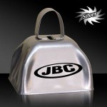 Custom Imprinted 3" Silver Metal Cowbell