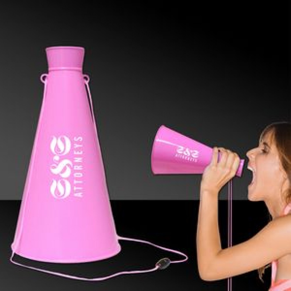 Pink 9" Plastic Megaphone Custom Imprinted Pink 9" Plastic Megaphone Custom Imprinted