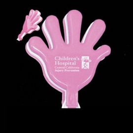Customizes 7" Pad Printed Pink & White Hand Clapper