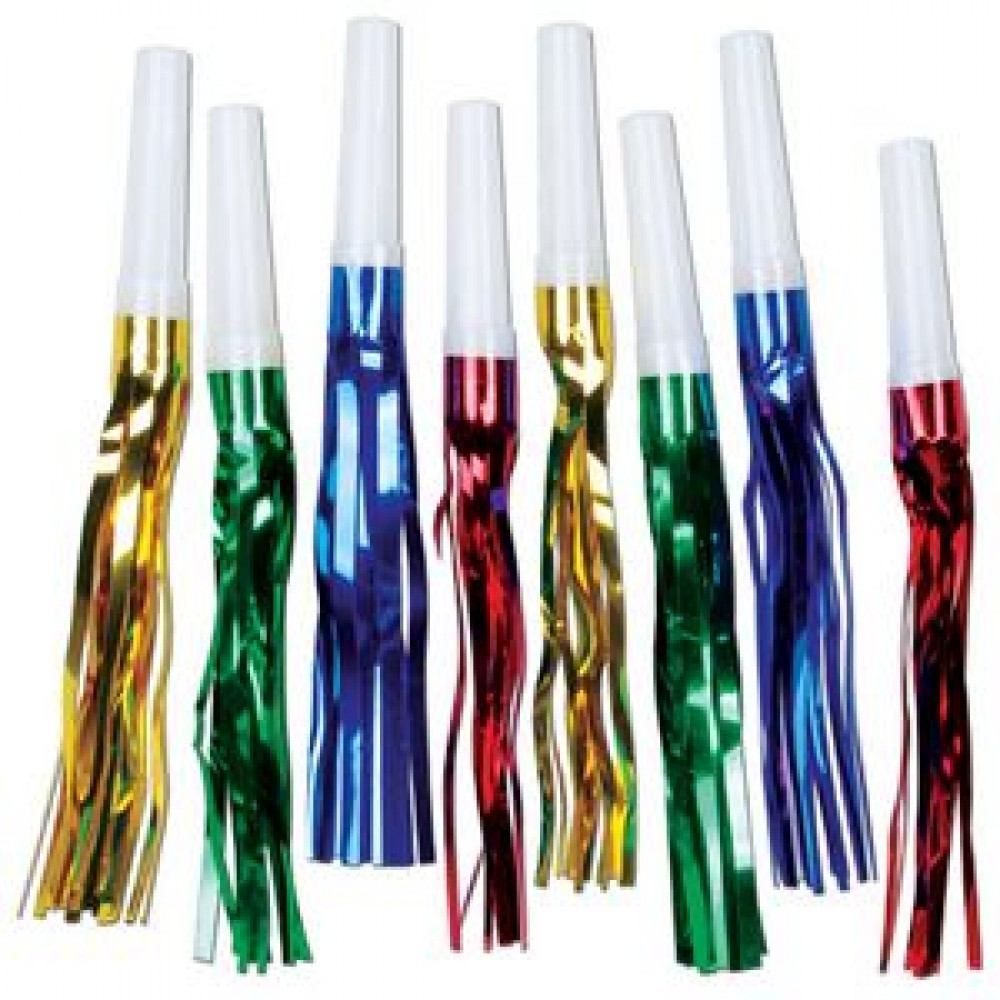 Custom Imprinted Squawkers Fringed Party Horns Custom Imprinted Squawkers Fringed Party Horns