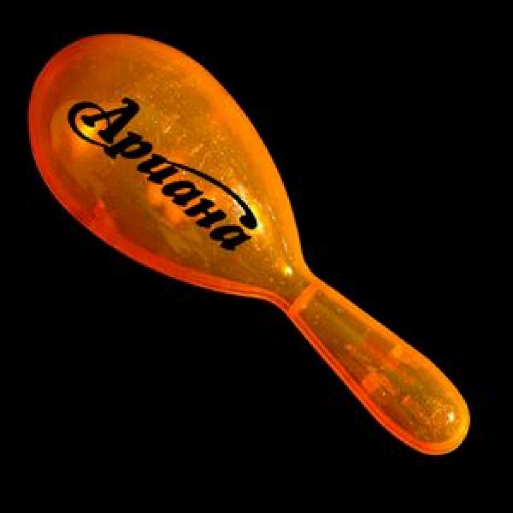Custom Printed 7" Orange Plastic Glitter Maraca Custom Printed 7" Orange Plastic Glitter Maraca