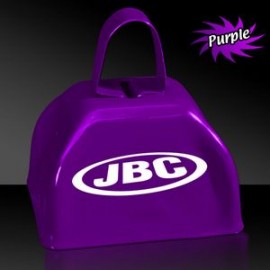 3" Pad Printed Purple Metal Cowbell with Logo