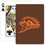 Logo Branded Solid Back Brown Poker Size Playing Cards