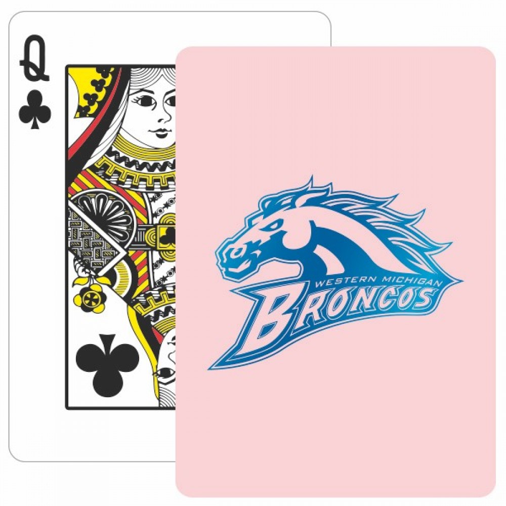 Customized Solid Back Light Pink Poker Size Playing Cards