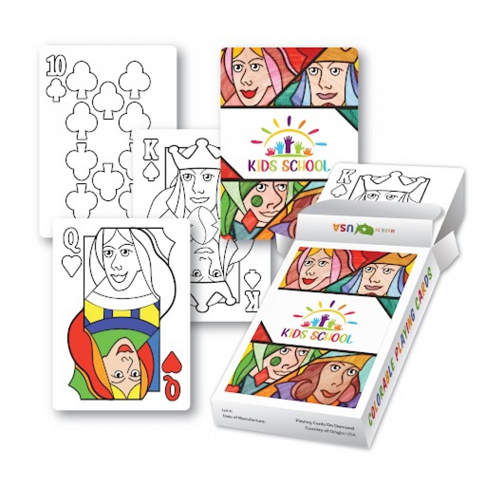 Colorable Playing Card Deck with Logo Colorable Playing Card Deck with Logo