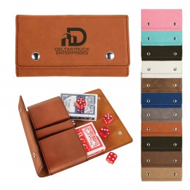 Personalized Leatherette Card & Dice Set