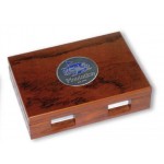 Personalized Rosewood Finish Playing Cards Case