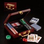 Wooden Box Poker Set with Logo