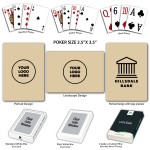 Solid Back Beige Poker Size Playing Cards with Logo