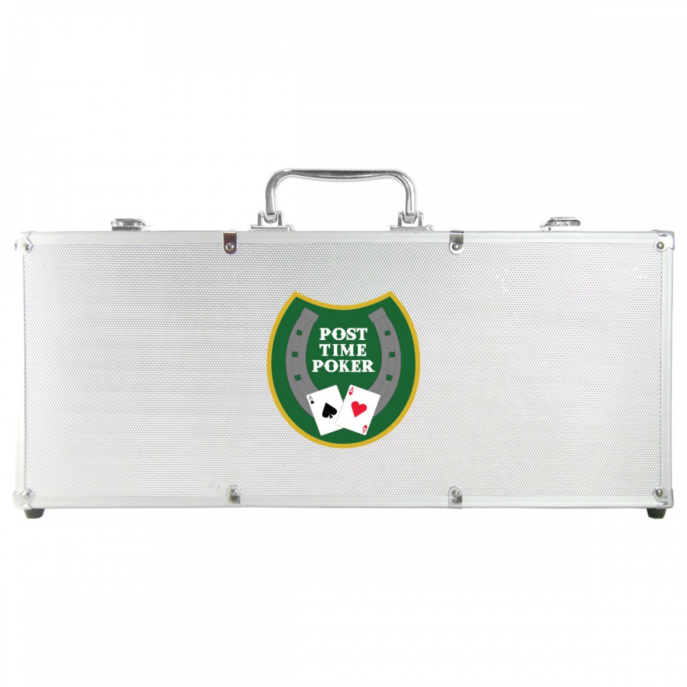 400-Piece Poker Chip Set w/ Silver Aluminum Case (2 Side Chip Imprint) Custom Imprinted 400-Piece Poker Chip Set w/ Silver Aluminum Case (2 Side Chip Imprint) Custom Imprinted
