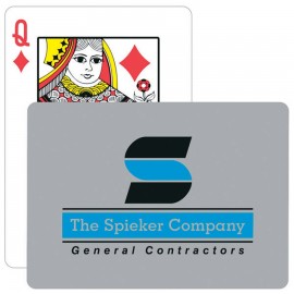 Solid Back Gray Poker Size Playing Cards with Logo  Solid Back Gray Poker Size Playing Cards with Logo