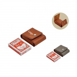 Promotional Vegan Leather Playing Card Holder with Card  Promotional Vegan Leather Playing Card Holder with Card