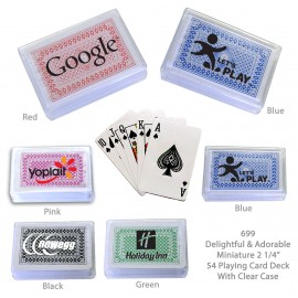 Compact Miniature Playing Card Deck 2 1/4" - Casino Puzzles Tricks with Logo  Compact Miniature Playing Card Deck 2 1/4" - Casino Puzzles Tricks with Logo