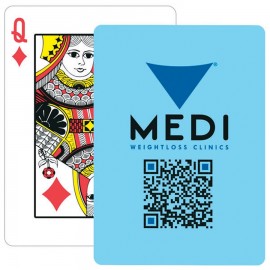 Customized Solid Back Powder Blue Poker Size Playing Cards