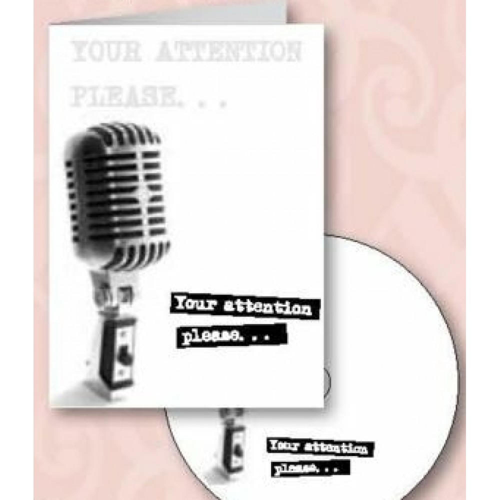 Logo Branded Your Attention Please Announcement Greeting Card with Matching CD